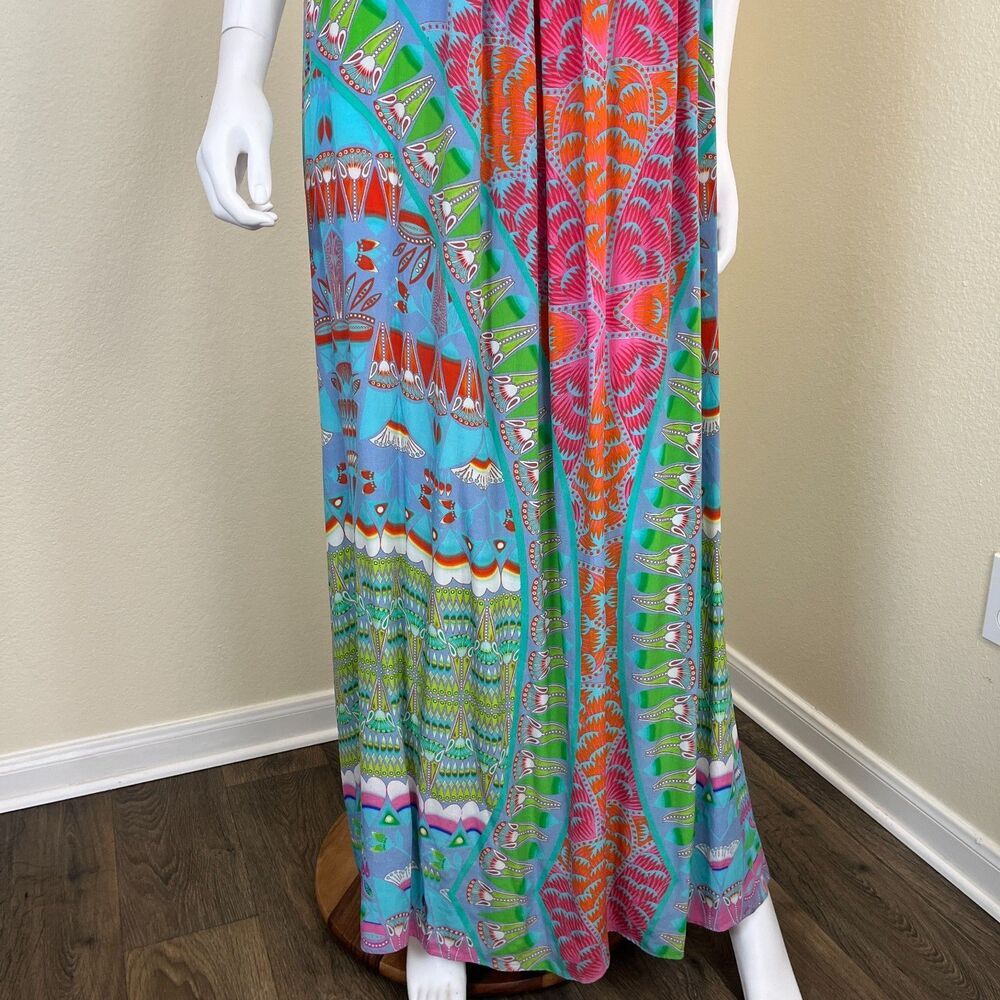 Camilla Amulet Womens Silk Multicolor Halter Maxi Dress Boho Resort Beach Summer - Picture 5 of 13